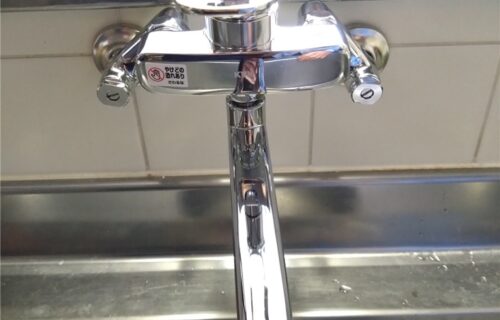 南房総市キッチン壁付シングル水栓交換